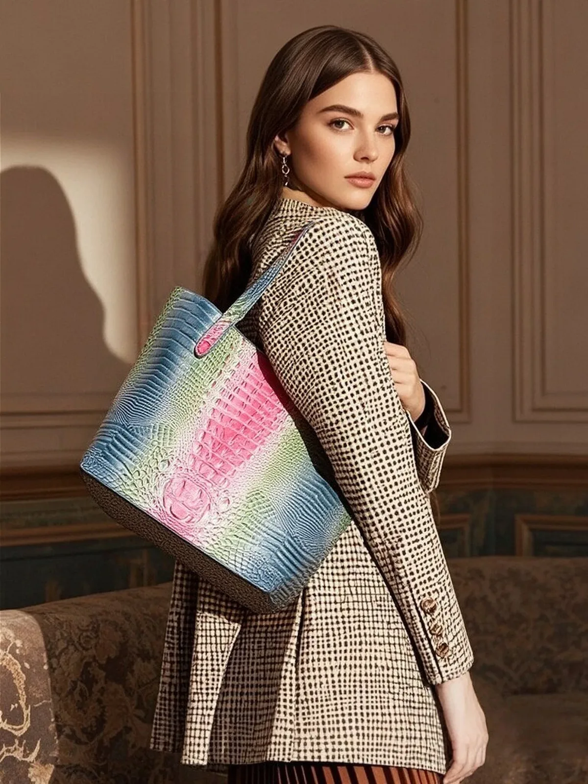 ensemble de sacs fourre-tout à texture gaufrée pour femmes, grand sac de transport avec pochette zippée amovible, sac à main à bandoulière multi-compartiments pour le camping, la plage, les pique-niques et les sorties d'une journée