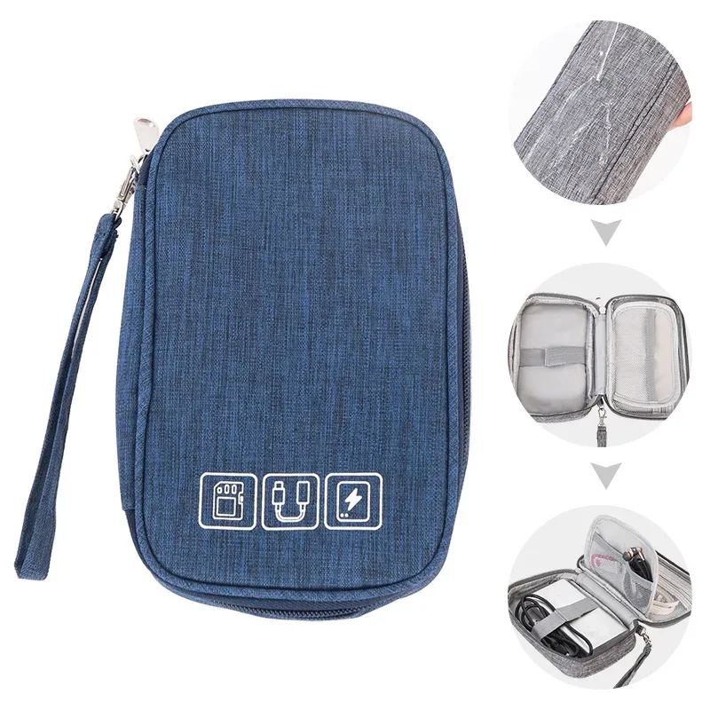 sac de rangement de câbles étanche, organisateur électronique numérique, chargeur de ligne de données usb portable, sac de rangement de prise, organisateur de câbles de voyage