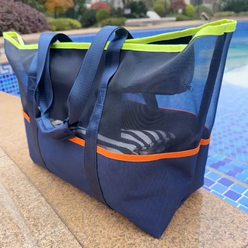 sac de plage étanche et organisateur de toilette de voyage, 1 pièce, sac de rangement de sable en tissu oxford avec poches zippées