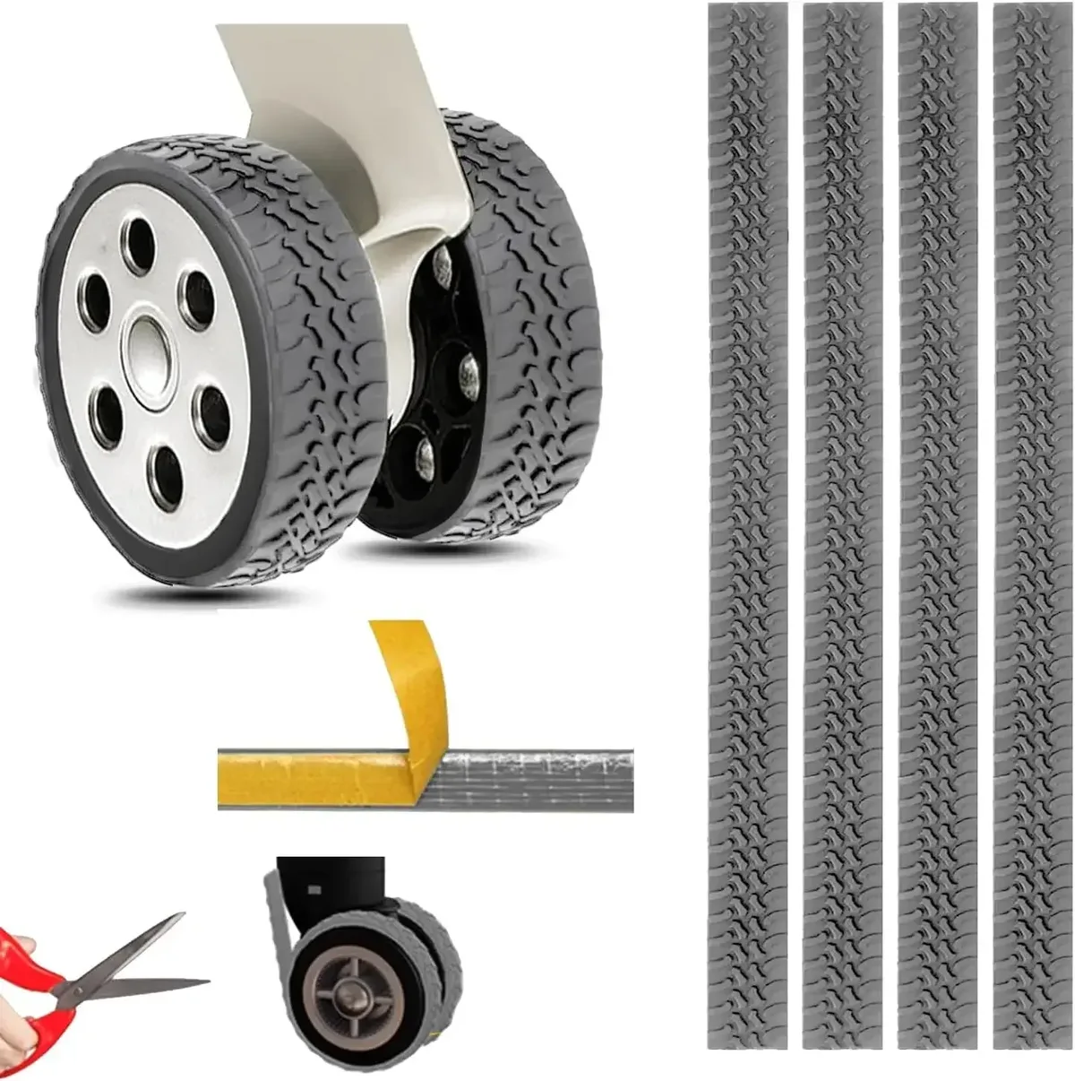 housses de roues de bagages en silicone, protecteurs absorbant les chocs réduisant le bruit, ajustement universel pour roues de valise 4 pièces