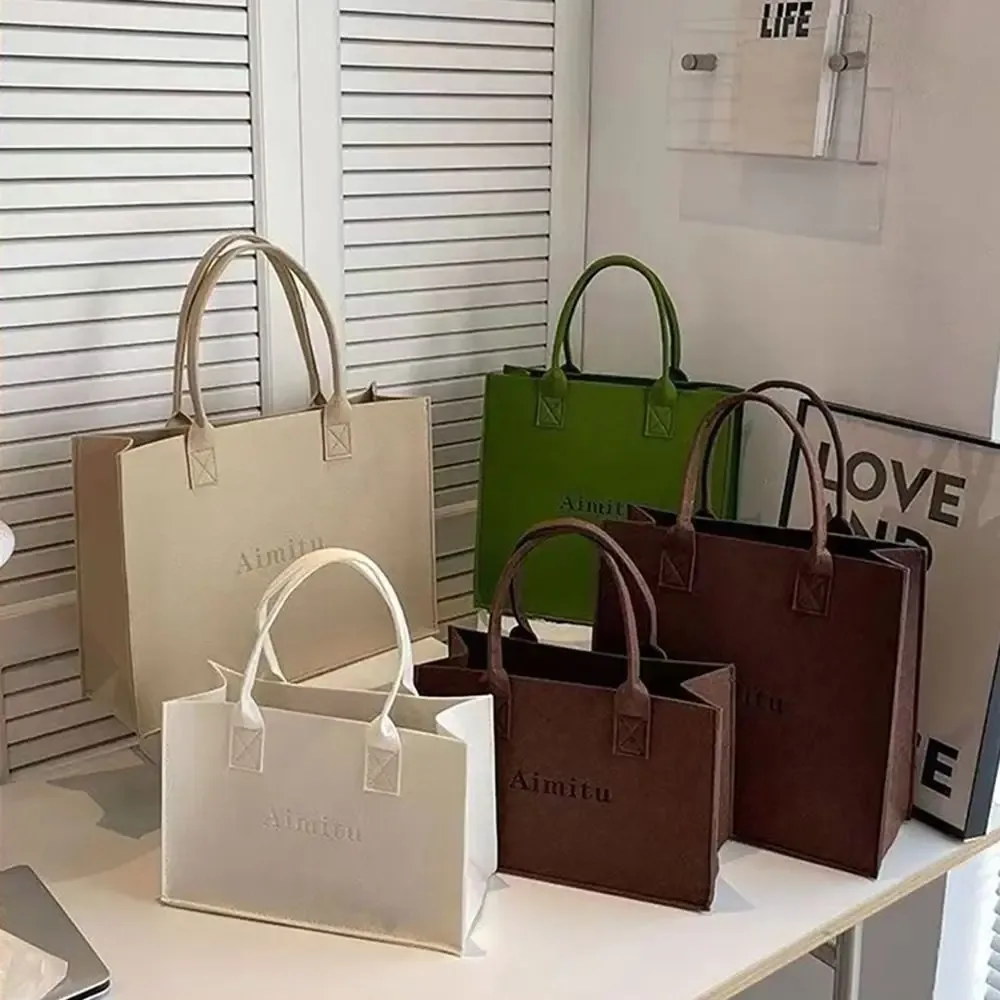 sac à bandoulière en feutre de grande capacité pour femmes, sacoche de voyage de couleur unie, sac à main simple s/m/l, nouvelle collection, 1 pièce