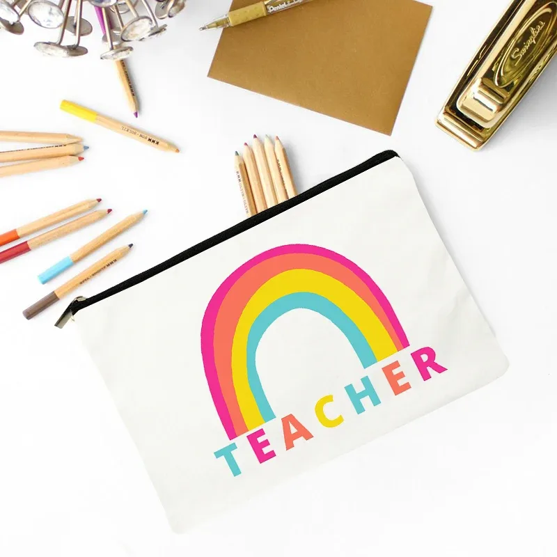 trousse de maquillage fête des enseignants meilleur cadeau trousse de survie pour enseignants trousse de maquillage pochette à crayons préscolaire primaire diplôme d'études secondaires retour à l'école