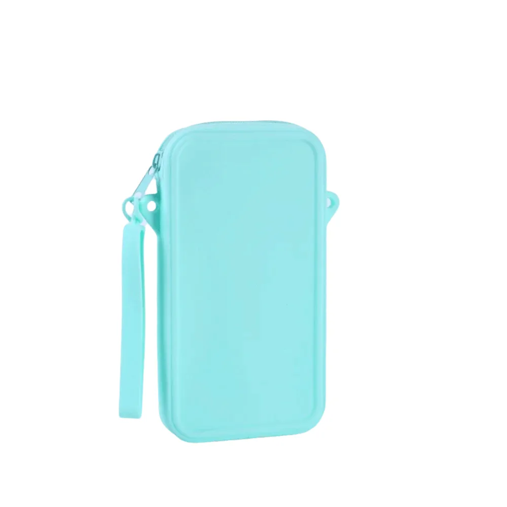 sac de maquillage multi-usages en silicone, résistant aux chocs, couleur unie, organisateur de rangement carré, sac cosmétique universel imperméable et portable