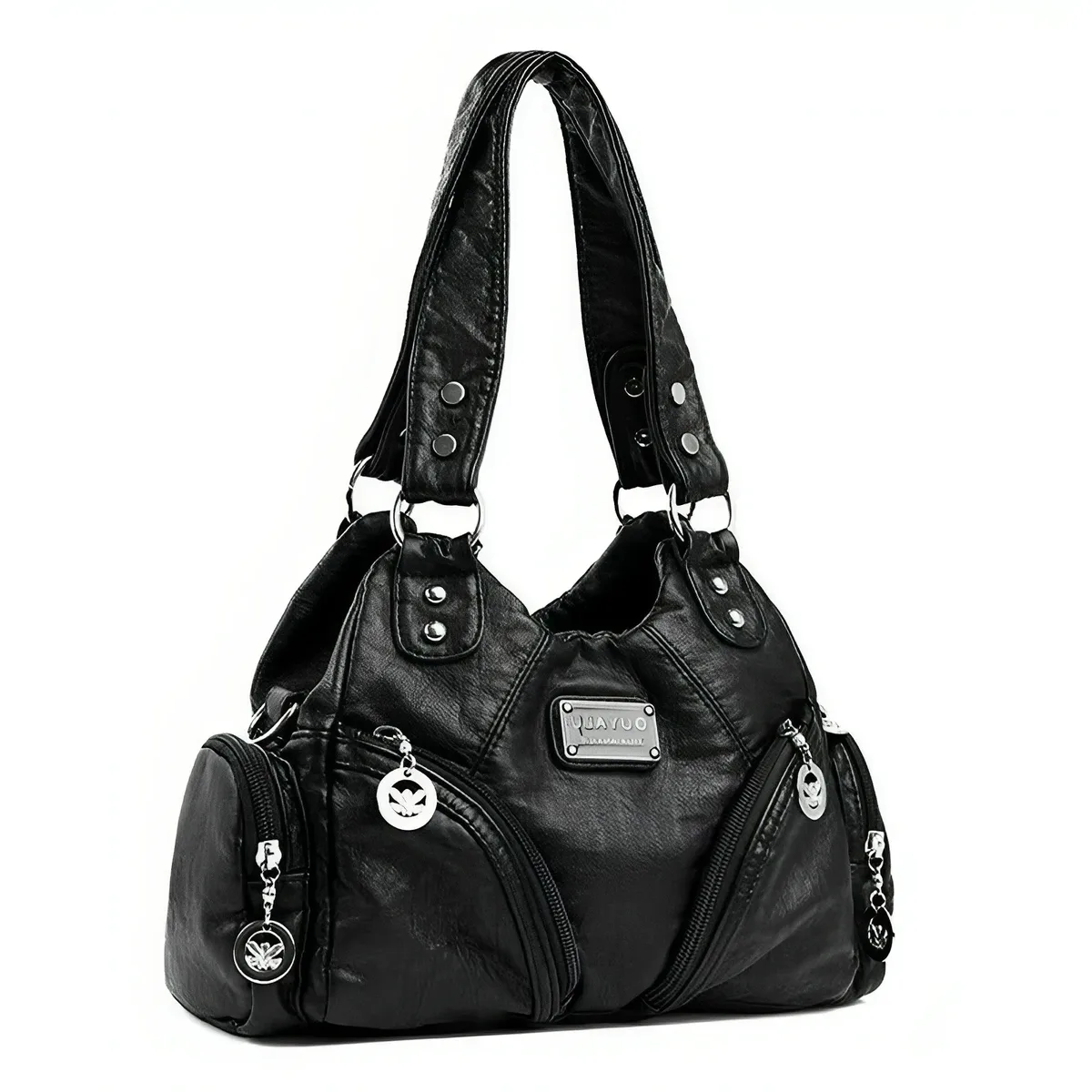 sacs à bandoulière en cuir pu souple de luxe pour filles, sacs à main noirs, fourre-tout, mini petits sacs de moto pour femmes, nouvelle collection