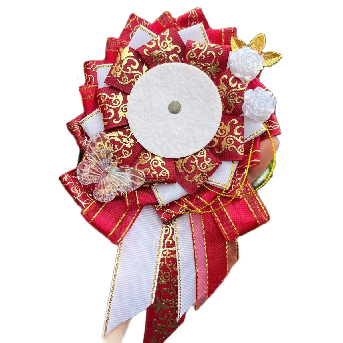 sac à dos en ruban vert pour cosplay, protection de rosette, porte-épingle à fleur, accessoires de danemark ge, remplissage de base, décorations, 58mm