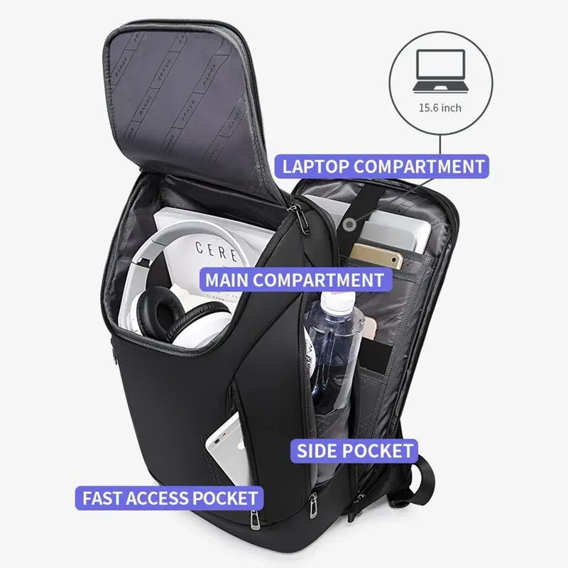 sac dos tpu noir poignées latérales fermeture glissière polyester informatique ceinture air transport unisexe usage voyage