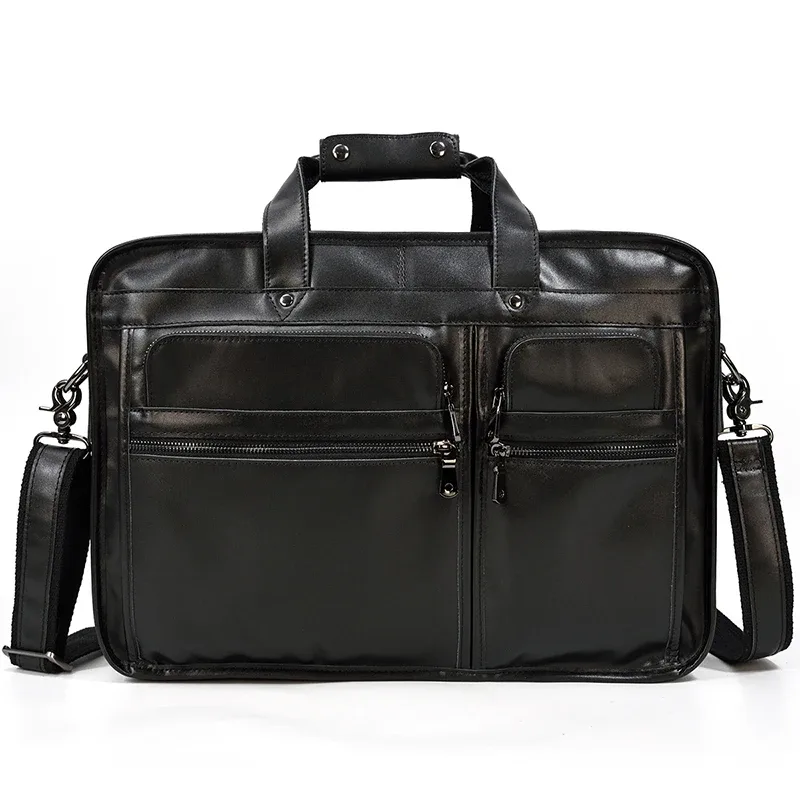 sac d'affaires en cuir véritable pour homme, étui à bombes multifonction, sac de voyage pour homme, fourre-tout vintage, grand sac initié, cheval élan, ordinateur portable 17"