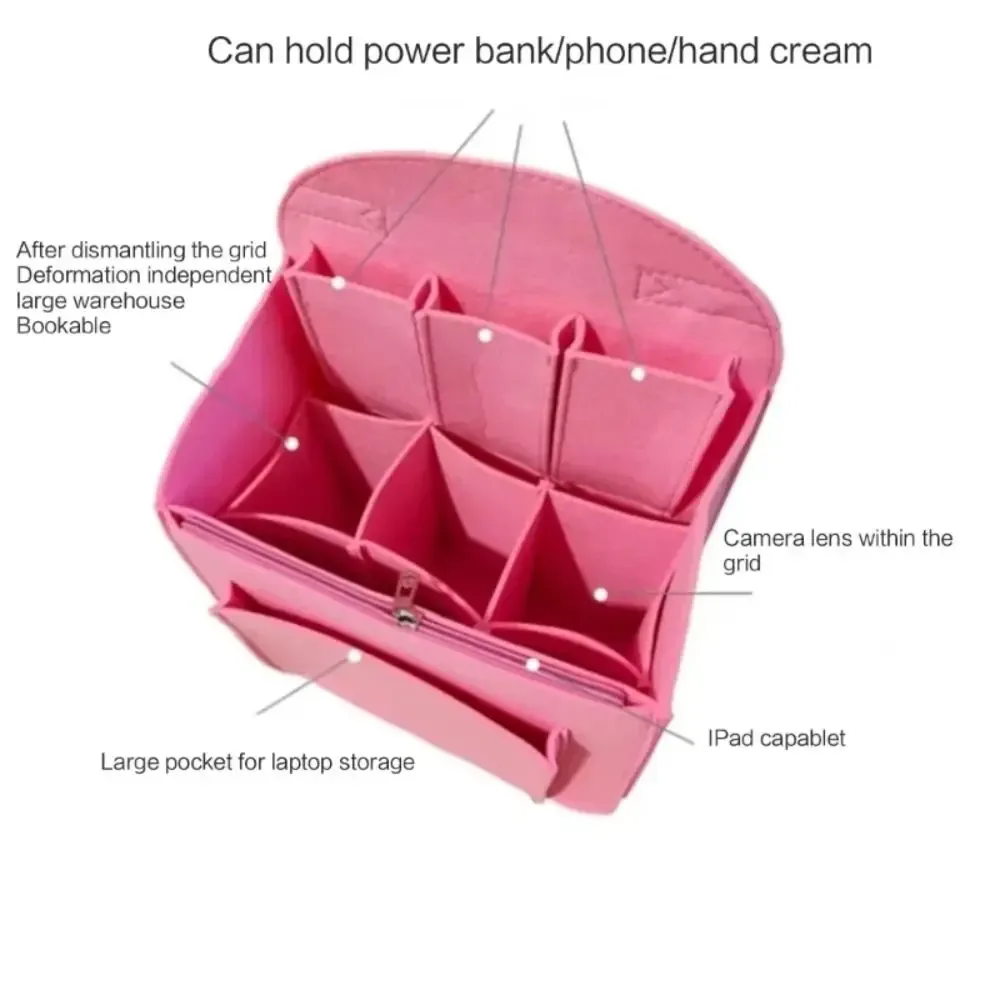 sac à dos portable avec insert, petite trousse de toilette, organiseur de maquillage, sac de voyage intérieur, sac à bandoulière pour femme avec séparateurs