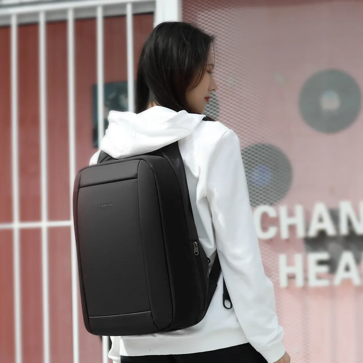tig10eu-sac à dos étanche antivol pour femme, sacs à dos usb pour ordinateur portable, sac d'école de voyage, mode féminine, 15.6 pouces