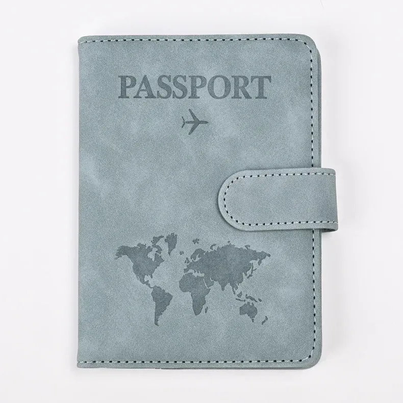 porte-passeport en cuir, portefeuille de voyage avec fente pour carte d'identité et carte de crédit, housse de passeport en cuir pu, protection de passeport bloquant rfid