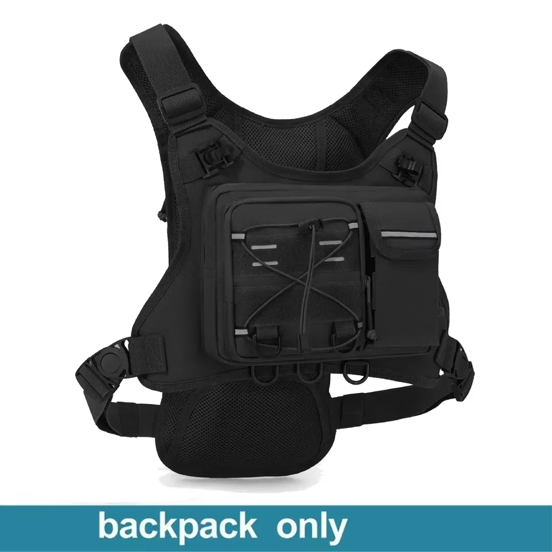 sac de poitrine multifonctionnel, gilet tactique pour hommes, sac à dos d'hydratation avec porte-équipement, sac de course pour marathon, cyclisme, trekking