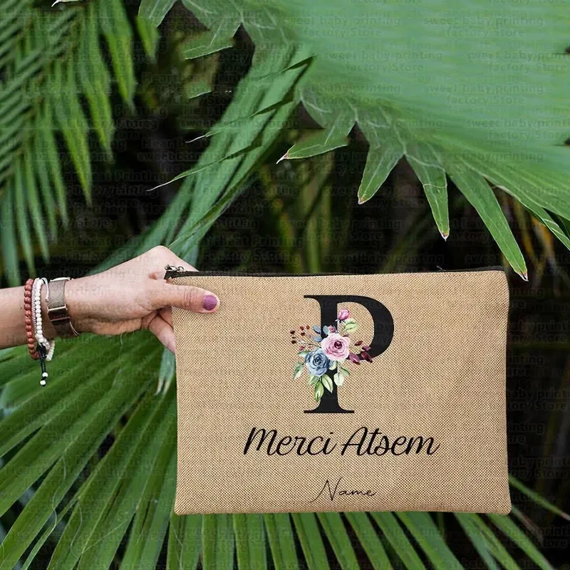 sac à cosmétiques personnalisé cadeau maitresse école, sac de rangement pour enseignant, cadeau enseignant, fin d'année, merci atsem