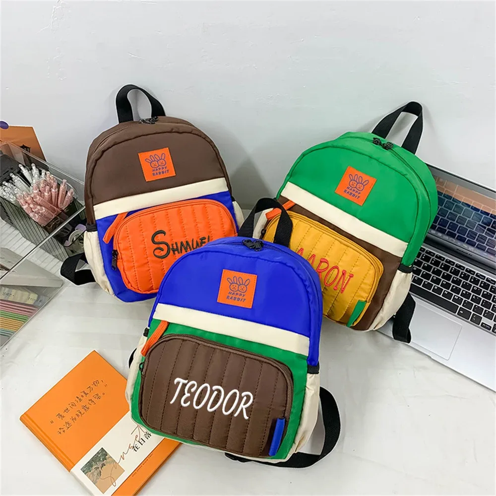 Sacs à dos brodés personnalisés pour enfants, sacs à livres légers pour enfants, maternelle, école primaire, filles, garçons, nom personnalisé, nouveau