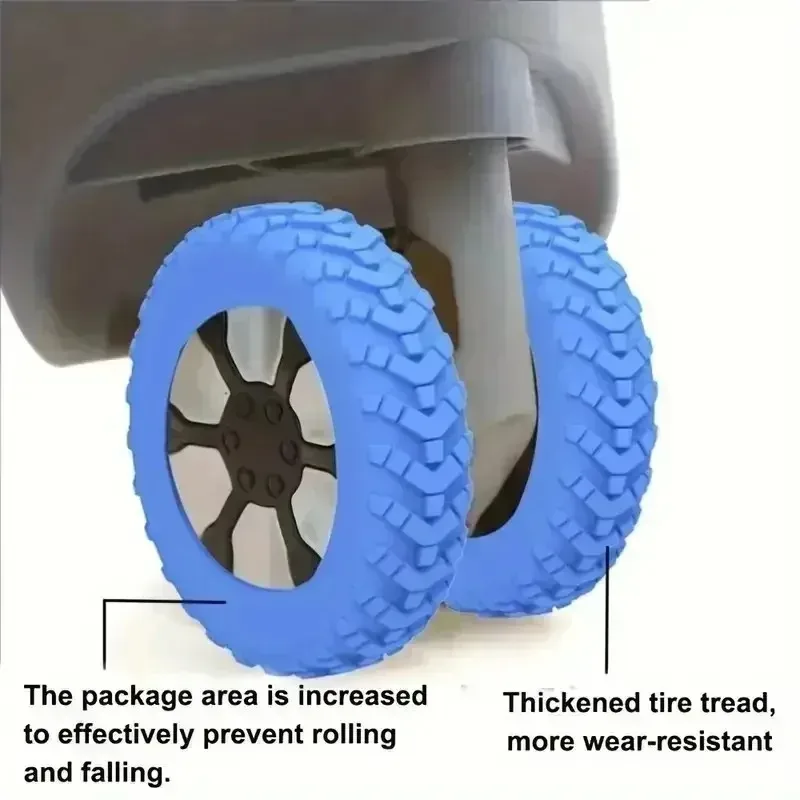 24/2 pièces nouveauté 2026 housses de protection épaissies en caoutchouc et silicone pour roues de bagages, insonorisantes