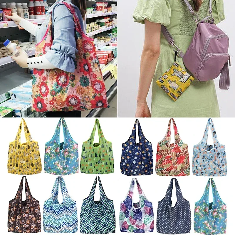 grands sacs de rangement pliables pour l'épicerie, fourre-tout en poudres recyclables, écologiques, rapduty, lavables