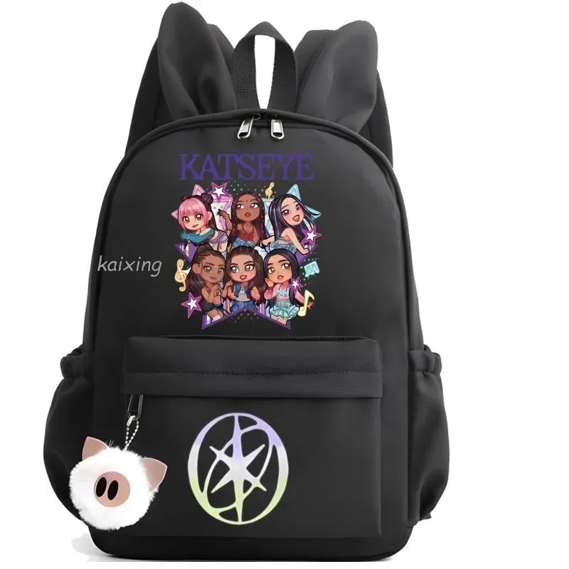 kawaii chaud katseye drôle impression sac à dos grande capacité sac d'école étudiant pochette d'ordinateur sac à dos scolaire pour étudiant