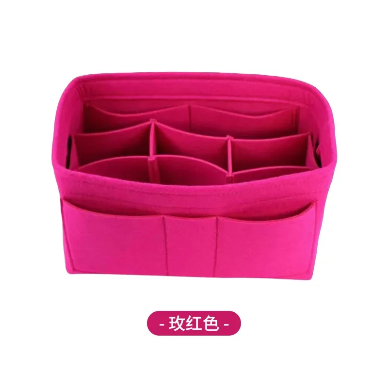 trousse de maquillage en feutre de grande capacité avec séparateurs intérieurs, trousse de toilette de voyage multi-compartiments, sac de rangement multifonctionnel