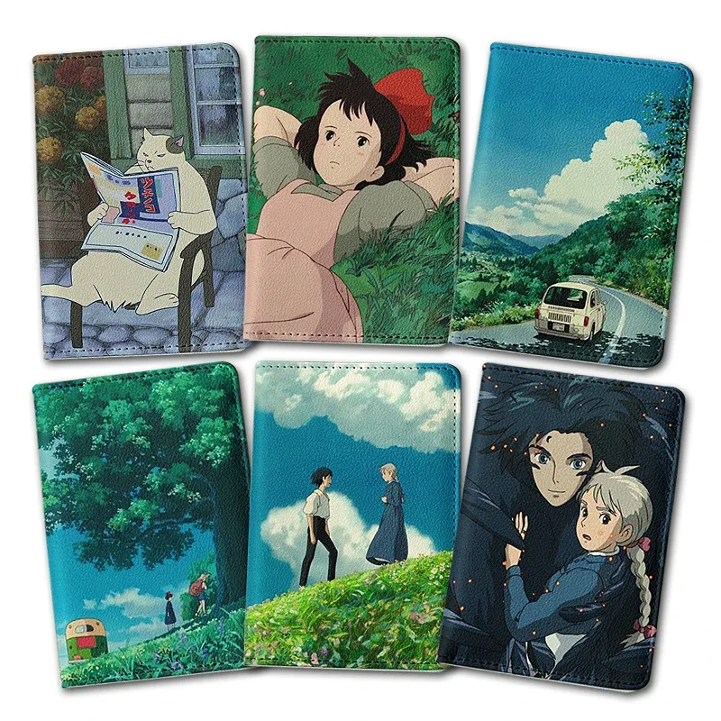 porte-passeport animé japonais, portefeuille de voyage, essentiels de voyage, porte-cartes de crédit pour billets d'avion pour femmes, étui de protection pour passeport