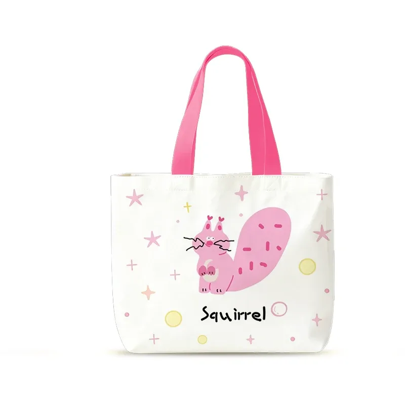sac fourre-tout en toile mignon, mini sac à main de style coréen, sac à lunch portable pour étudiants et employés de bureau