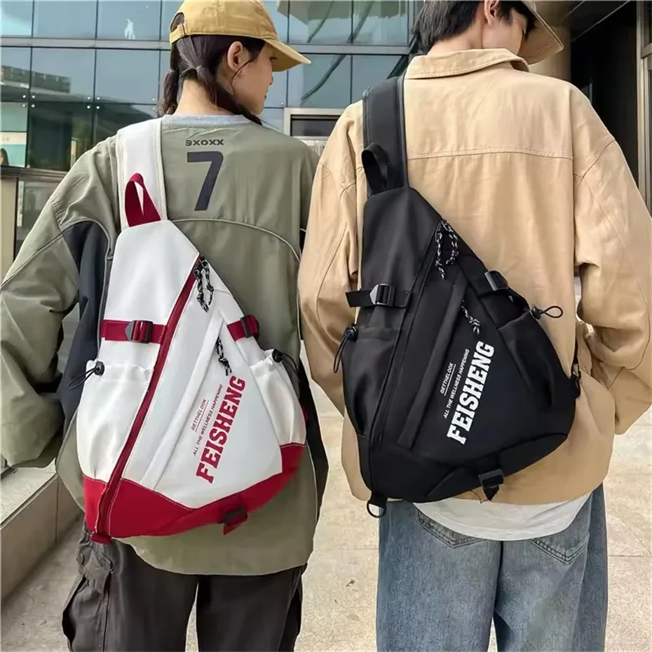 techwear style extérieur moto sport sac à dos à bandoulière unique unisexe hip hop multifonction sac de poitrine sac à bandoulière tactique