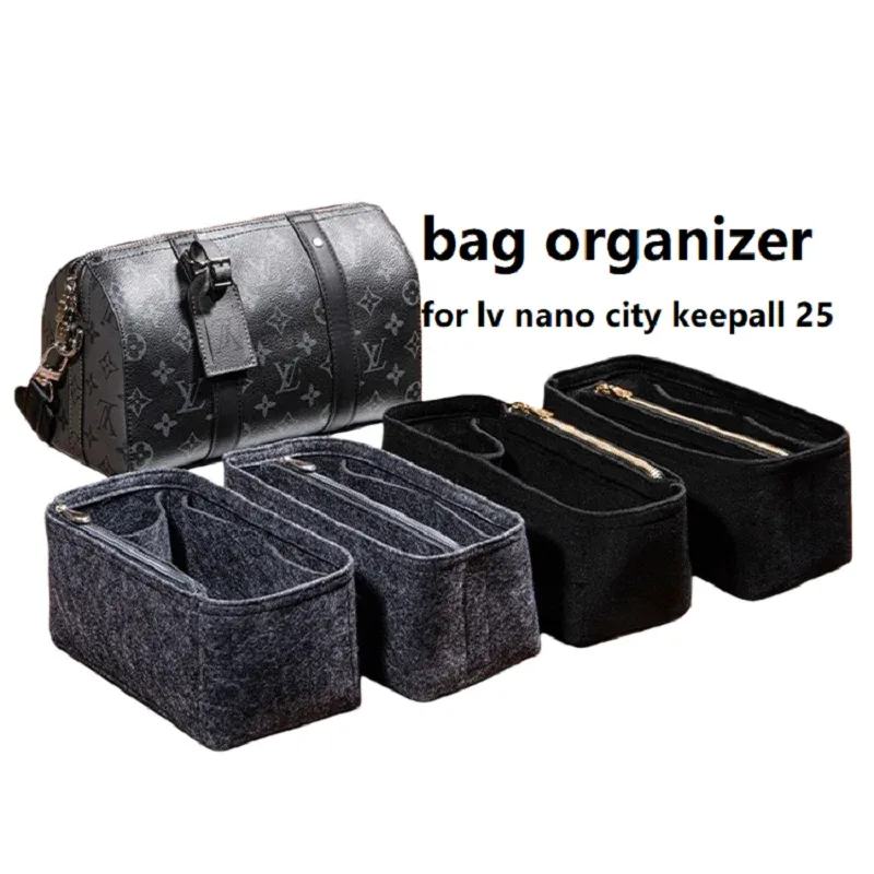 organisateur de sac en feutre couleur personnalisée pour sac de voyage lv city keepall 25 nano xs - accessoire pour bagages et sacs