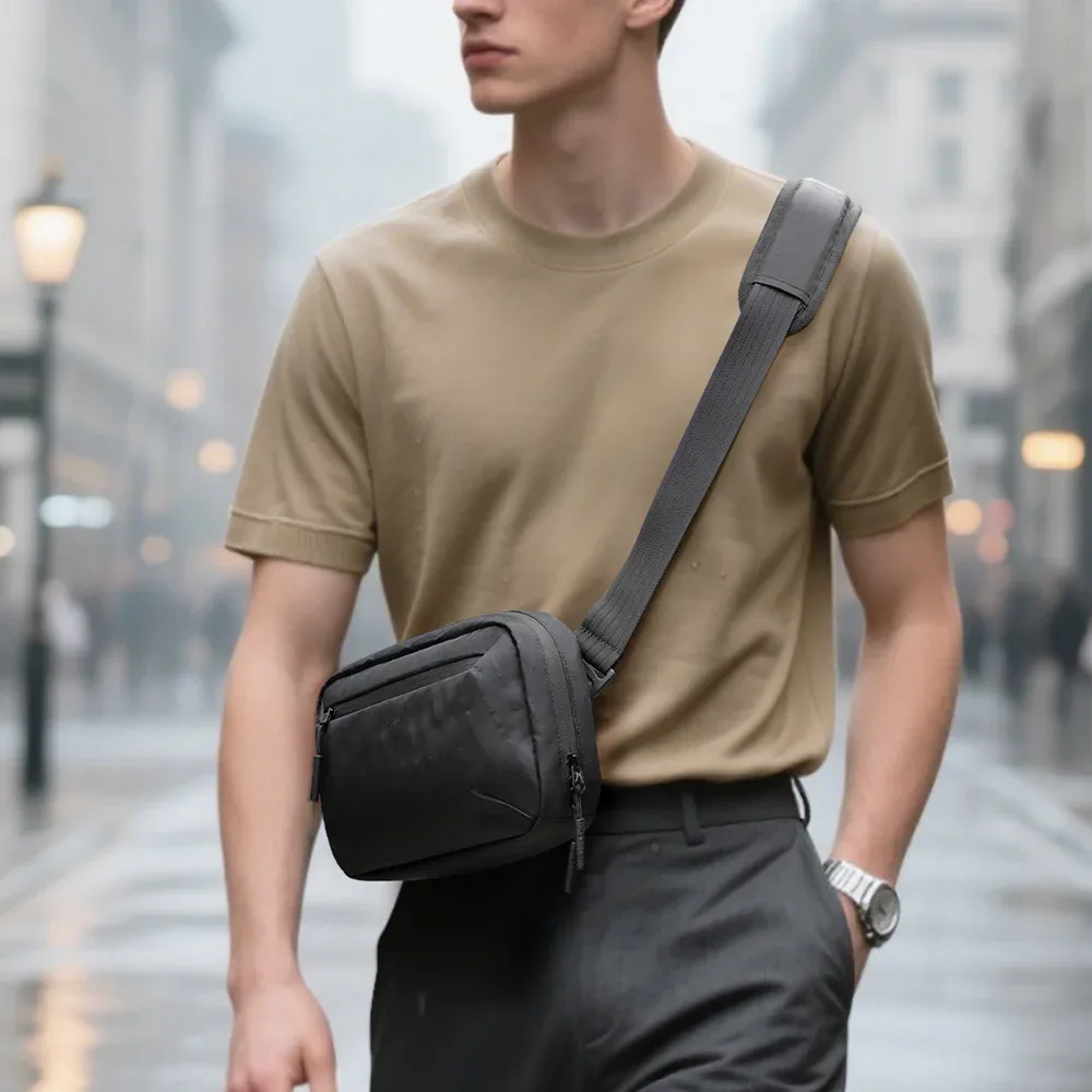 heroic knight petit sac banane pour homme, minimaliste, imperméable en tissu x-pac, sac bandoulière, sac de poitrine, sac de voyage organisateur