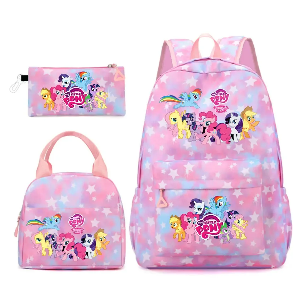 sac à dos my little pony, 3 pièces/ensembles, sac à dos de sport pour filles, sac à dos pour ordinateur portable, sac à dos de voyage pour adolescents, sac à livres pour étudiants et adolescents