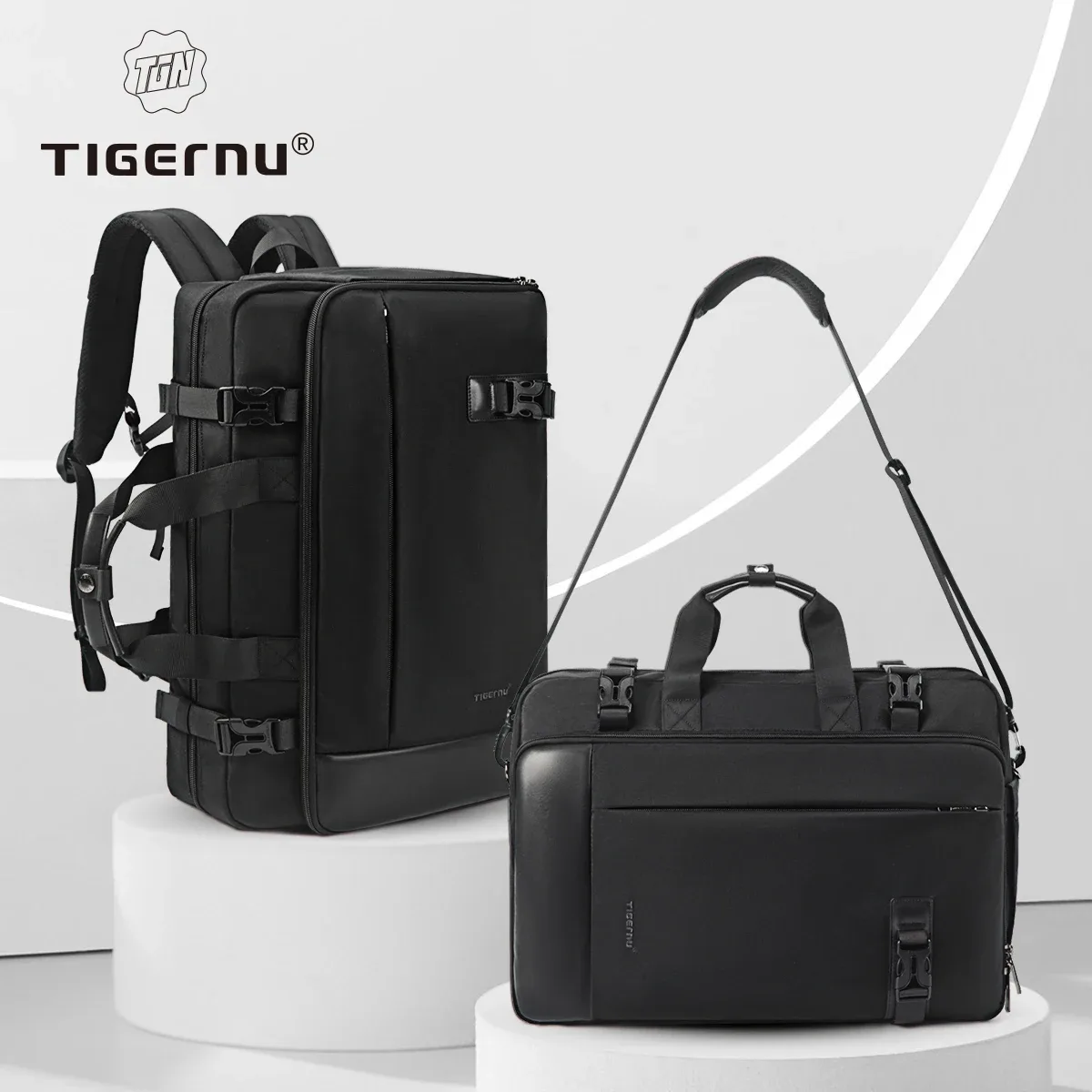 tigernu sacs à dos pour hommes 17 ''sac à dos pour ordinateur portable 3 en 1 sacs multi-fonctionnels sac à bandoulière sac à main voyage sacs à dos école