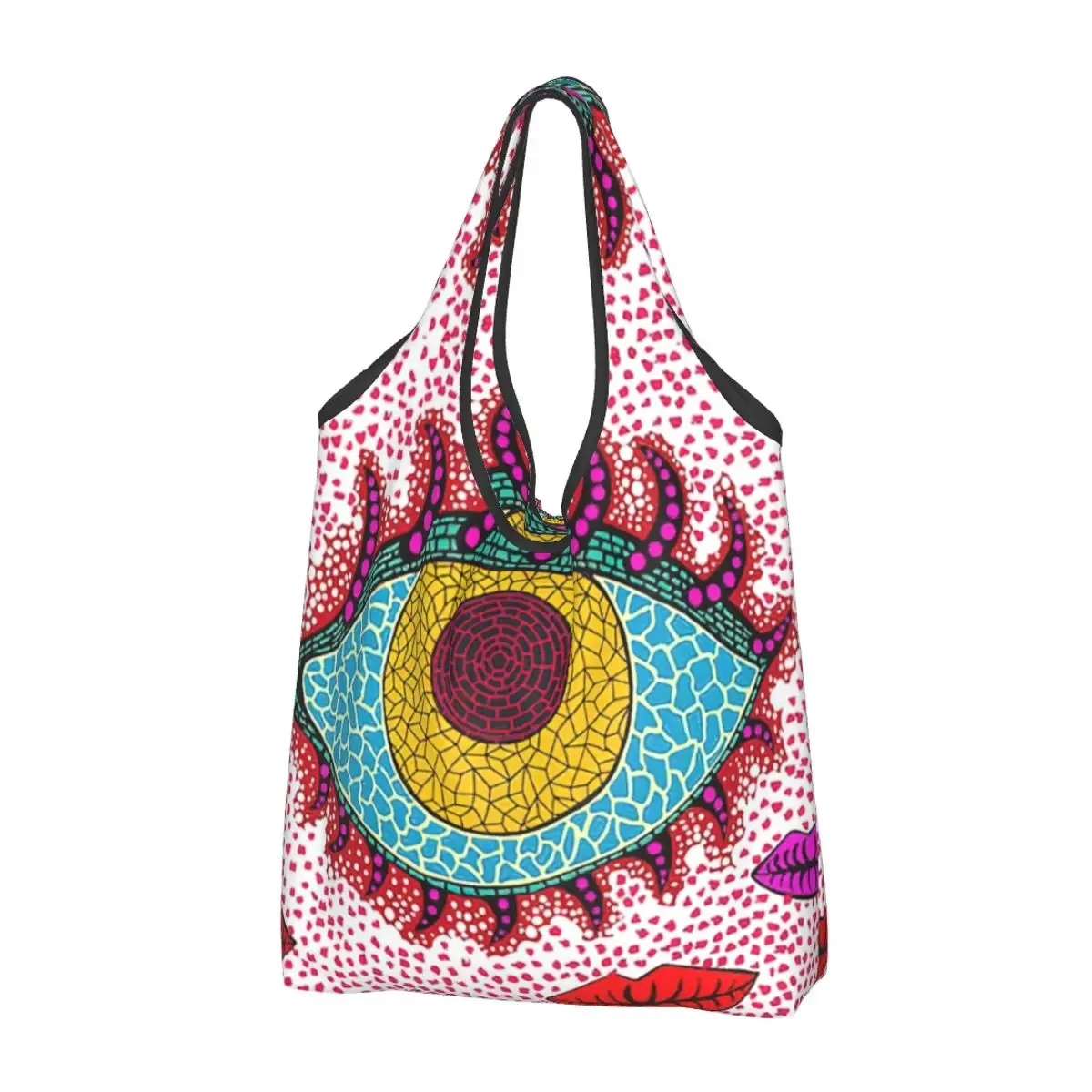 yayoi kusama-sac fourre-tout d'épicerie pour femme, sac à provisions, sacs à provisions, sac à main de grande capacité, initié à l'esthétique mignonne