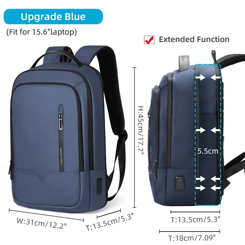 heroic knight slim homme sac à dos pour ordinateur portable sac d'école étanche avec chargement usb pour garçons adolescents sac à dos de luxe hommes en travail