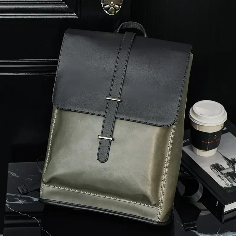 sac à dos de voyage en cuir pu pour hommes, nouvelle mode, design de marque de luxe, sac à dos d'école de grande capacité, sac à bandoulière pour ordinateur portable