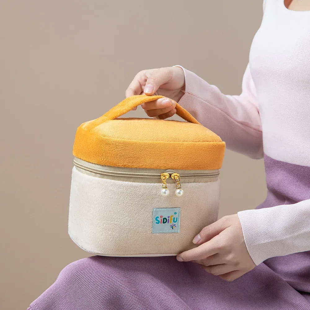 sac de rangement de cosmétiques de voyage pour femmes, fourre-tout mignon, pochette de maquillage de toilette de grande capacité, sac carré portable à fermeture éclair pour peluches