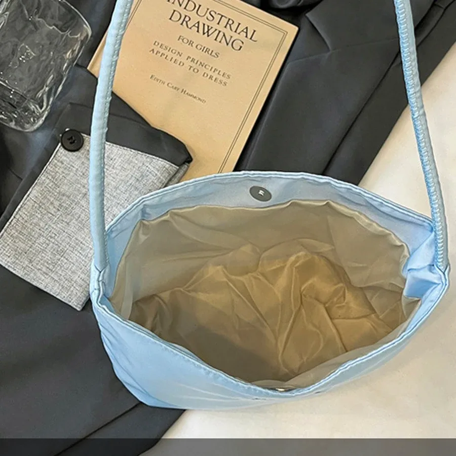 sac carré brodé, sac seau en nylon tendance de style japonais, nouveau sac à bandoulière printemps/été