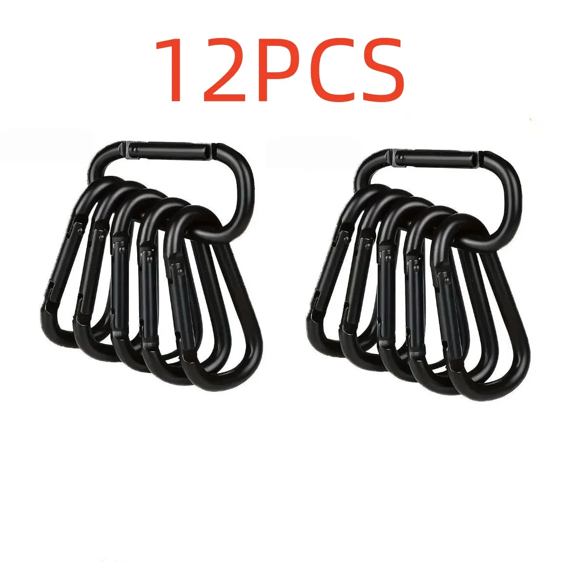 mousquetons noirs en forme de d, mini mousquetons à ressort en alliage d'aluminium, multifonctionnels pour le camping, la randonnée et le sac à dos