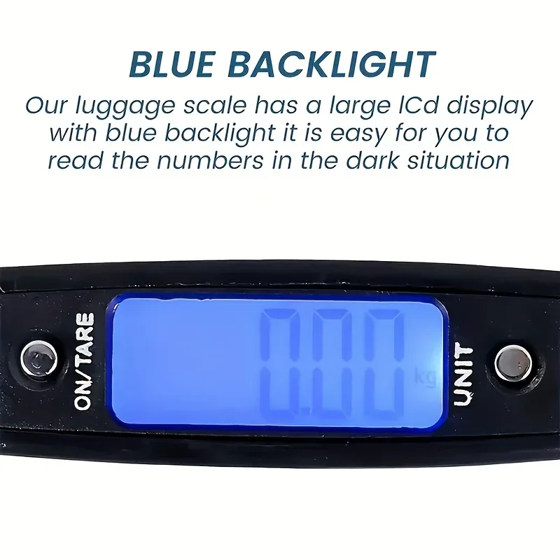 balance voyage numérique lcd bleu capacité 50kg précision haute poignée ergonomique compact usage voyage