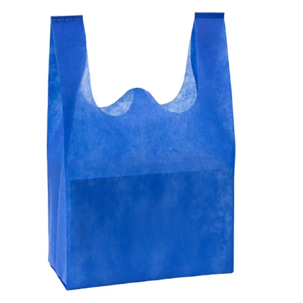 sac de courses non tissé de couleur unie, grande capacité, sac à main épais et écologique, sac fourre-tout portable et pratique, réutilisable, 50 pièces
