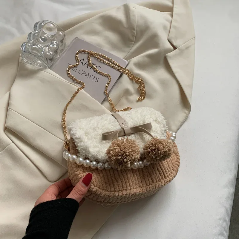 kit de sac à bandoulière en fil de maille, kit de sac cousu à la main, facile à utiliser pour débutant, cadeau artisanal pour petite amie