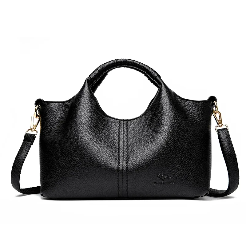 sac fourre-tout en cuir authentique pour femmes, fourre-tout de luxe de grande capacité, sacs à bandoulière diagonale à une épaule, sac à main simple à la mode