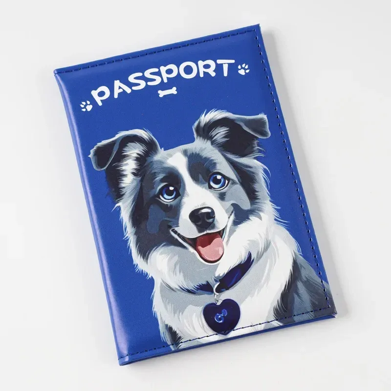 porte-passeport imprimé chien chat mignon, portefeuille de voyage, couverture de passeport, portefeuille de passeport, porte-carte d'identité, accessoires de voyage