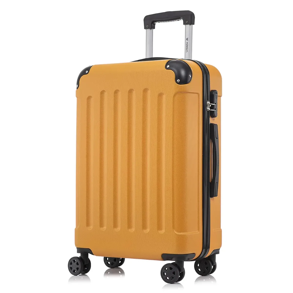 valise yonsly 16/20/24/28 pouces 4 roues 360° ° valise à roulettes robuste avec double fermeture éclair, serrure à combinaison, sac en filet, double fermeture éclair, poignée en caoutchouc souple, bagage à main