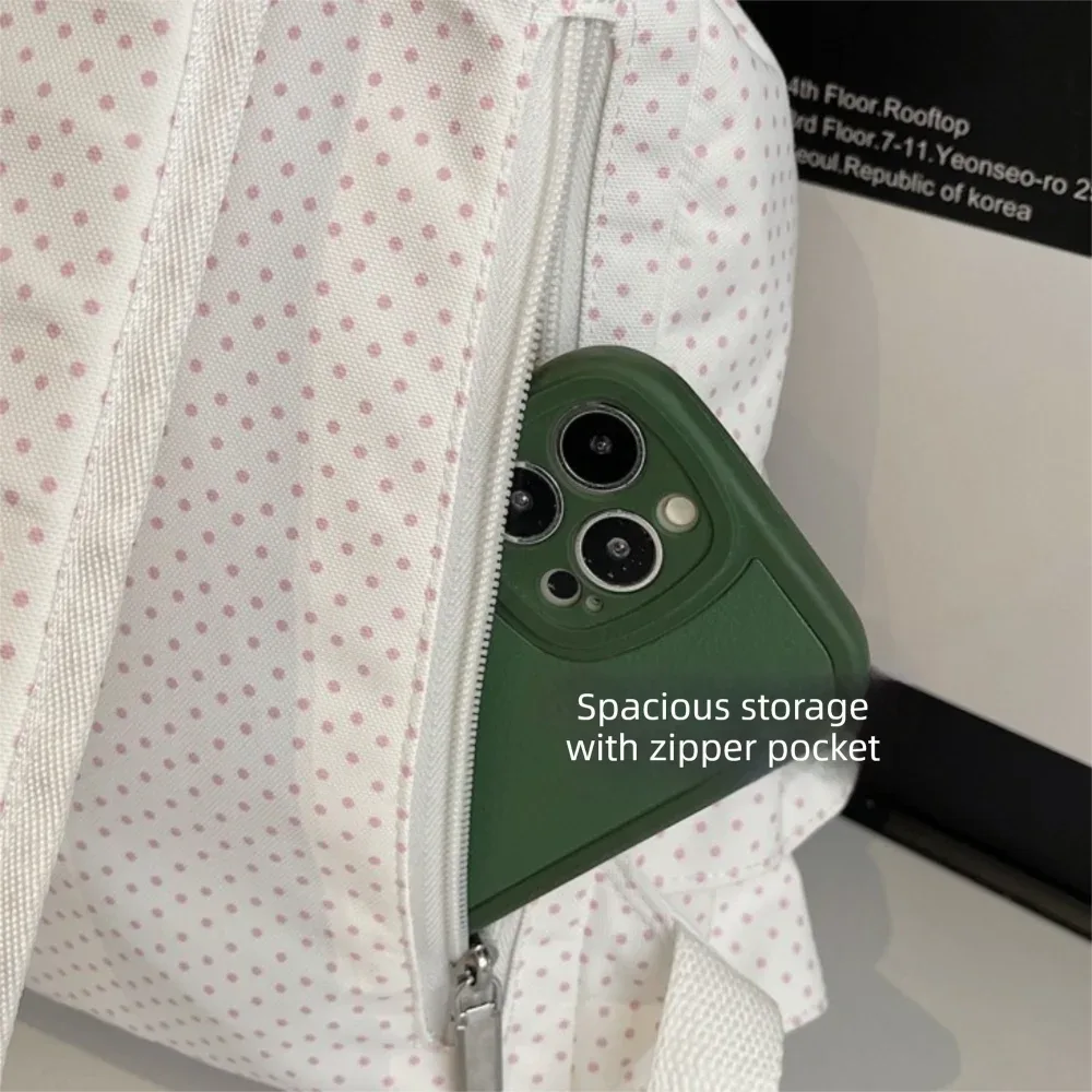 sac à dos créatif à pois, grande capacité, sac d'école décontracté, sac à bandoulière multifonctionnel, voyage