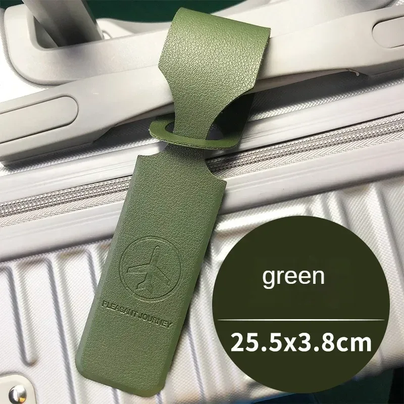 étiquette de bagage en cuir pu jaune pour hommes et femmes, étiquette d'identification de valise portable, sac d'embarquement, porte-étiquette, accessoires de voyage