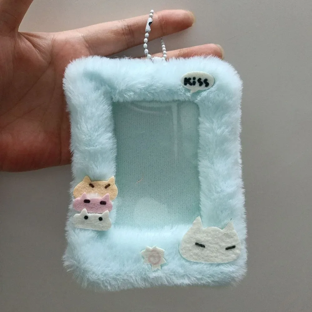 étui à cartes photo en peluche, mignon, dessin animé, lapin, chien, chat, porte-cartes, portable, ins, porte-cartes, étudiants, idole, photos, housse de protection