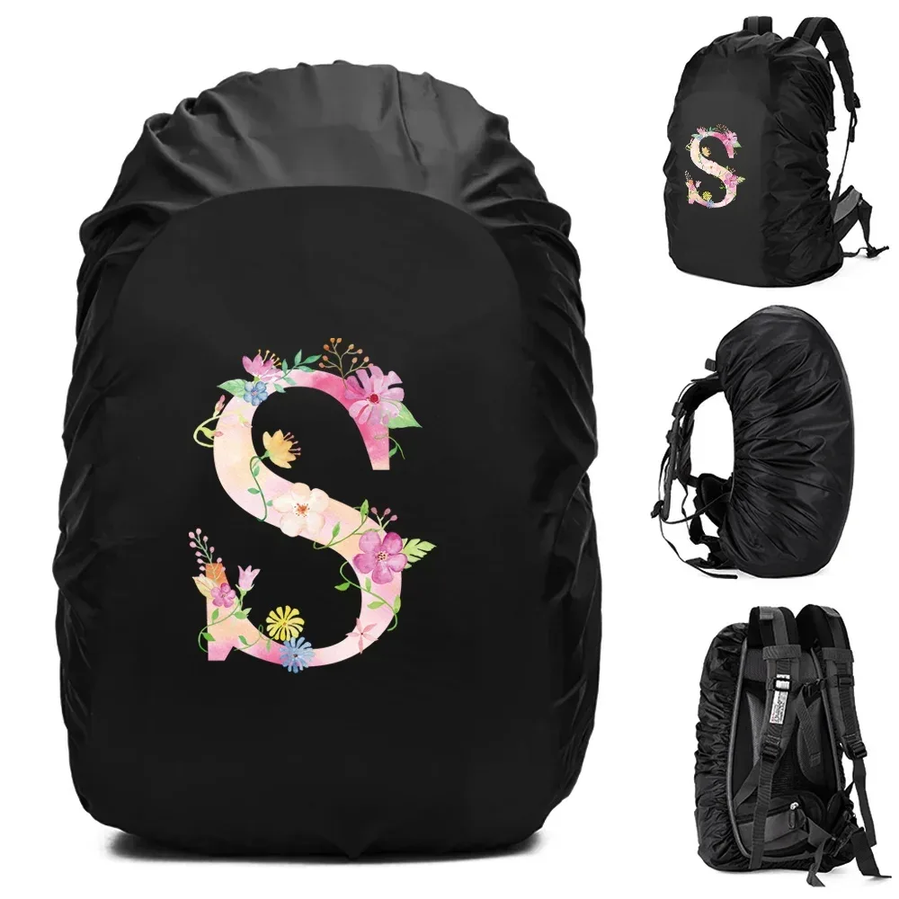 sac à dos étanche unisexe, housse de pluie, sac de camping en plein air, randonnée, escalade, sports, housse de pluie anti-poussière, imprimé lettre rose, 30l, 40l, 70l