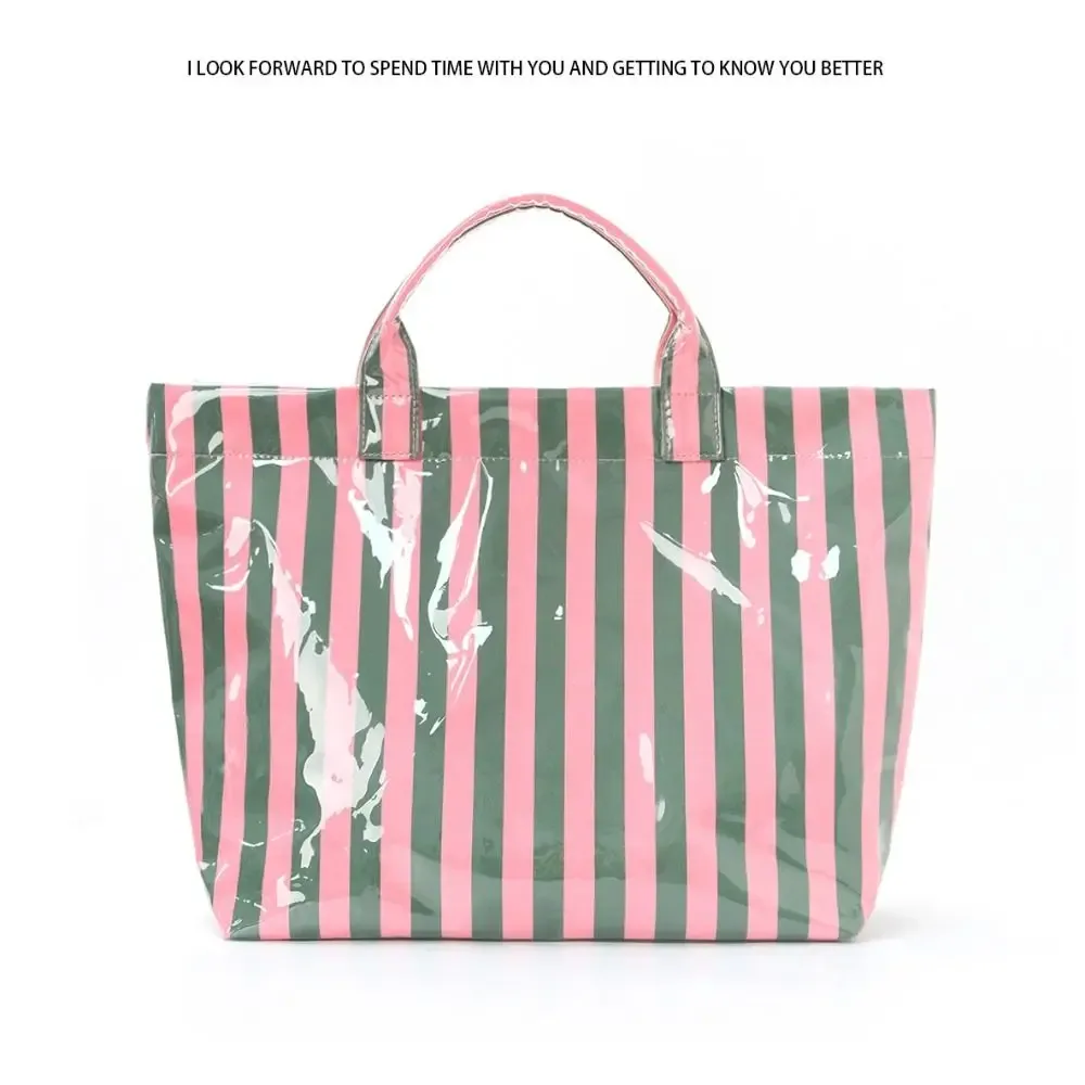 sac à main de voyage en polyester, design rayé, grande capacité, bagage à main, sac à bandoulière, valise de rangement pliable, accessoires de voyage