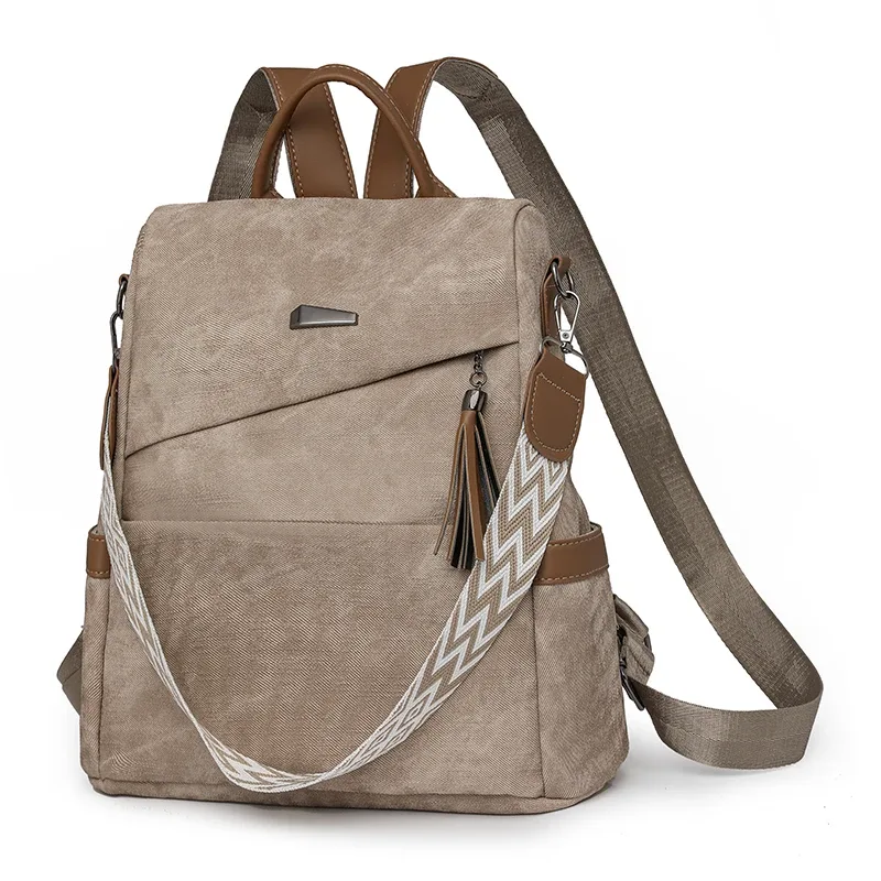 sac à dos en cuir pu de bonne qualité pour femmes, sac à bandoulière de styliste, sac de jour de grande capacité, sac d'école pour filles