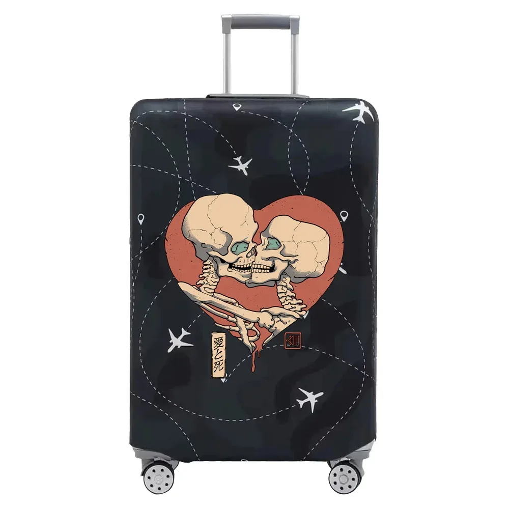 housse valise tissu extensible noire motif ramen bacon dessin animé voyage protection valise taille s m xl