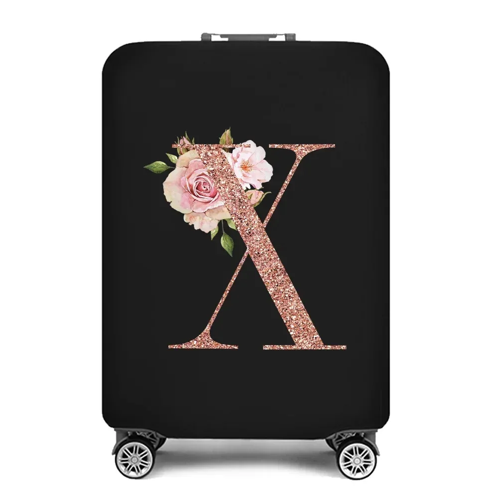 juste de protection élastique pour bagages, optique portable, housse anti-poussière simple, protection anti-rayures, impression or rose, accessoires de voyage