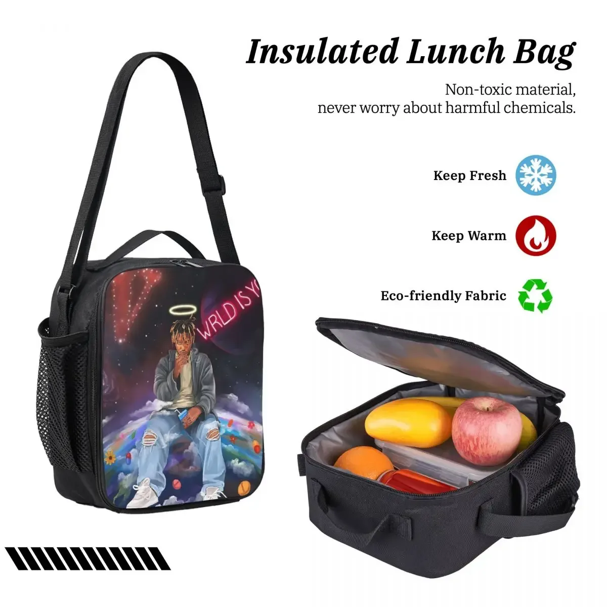 juice wrld streetwear sac à dos étudiant garçons filles bookbag sac d'école ordinateur portable sacs à bandoulière 3ps sac à déjeuner isolé trousse à crayons