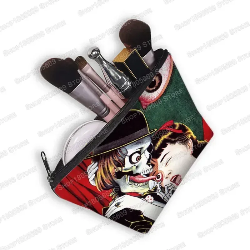 trousse à cosmétiques imprimée manga d'horreur tomie spiralized pour femmes, trousse de maquillage, rouge à lèvres, trousse de toilette, mini sac à main pour filles, trousse à cosmétiques